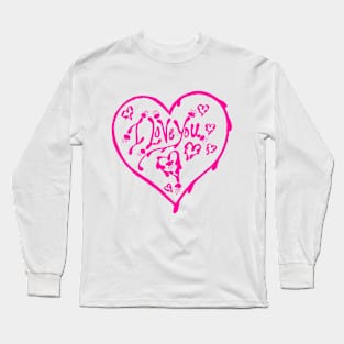 I Love You Pink Valentine Heart 12 Long Sleeve T-Shirt